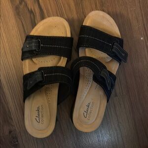 Clarks Black Casual Sandals